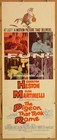 w406 PIGEON THAT TOOK ROME insert movie poster '62 Charlton Heston