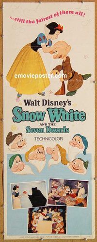 w477 SNOW WHITE & THE SEVEN DWARFS insert movie poster R67 Disney