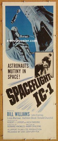 w486 SPACEFLIGHT IC-1 insert movie poster '65 sci-fi, frozen humans!
