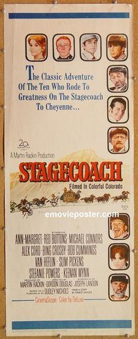 w492 STAGECOACH insert movie poster '66 Norman Rockwell artwork!