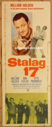 w494 STALAG 17 insert movie poster R59 William Holden, Preminger