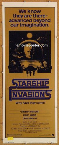 w495 STARSHIP INVASIONS insert movie poster '77 Robert Vaughn, Lee