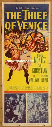 w522 THIEF OF VENICE insert movie poster '52 Maria Montez, Christian