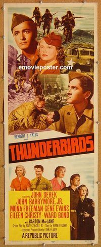 w531 THUNDERBIRDS insert movie poster '52 John Derek, John Barrymore