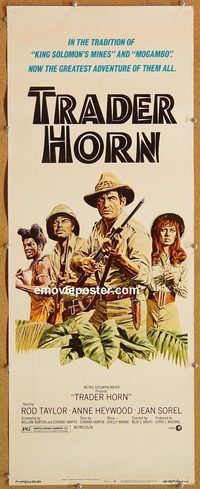 w541 TRADER HORN insert movie poster '73 Rod Taylor, Heywood