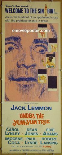 w551 UNDER THE YUM-YUM TREE insert movie poster '63 Jack Lemmon
