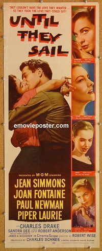 w556 UNTIL THEY SAIL insert movie poster '57 Newman, Jean Simmons