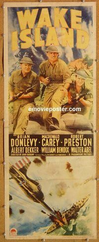 w567 WAKE ISLAND insert movie poster '42 Donlevy, WWII classic!