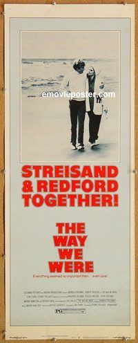 w572 WAY WE WERE insert movie poster '73 Barbra Streisand, Redford