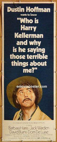 w582 WHO IS HARRY KELLERMAN insert movie poster '71 Dustin Hoffman