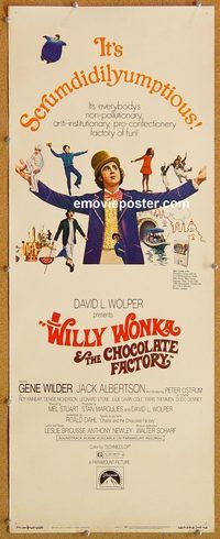 w586 WILLY WONKA & THE CHOCOLATE FACTORY insert movie poster '71