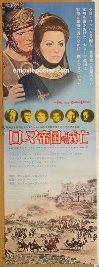 w603 FALL OF THE ROMAN EMPIRE Japanese two-panel movie poster R72 Loren