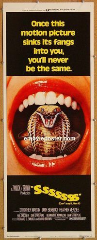 w491 SSSSSSS insert movie poster '73 Strother Martin, horror!
