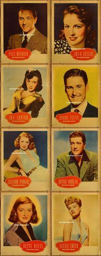 w001 WARNER BROS. PERSONALITY POSTERS set of 8 '40s
