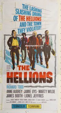 a035 HELLIONS three-sheet movie poster '62 Richard Todd, Anne Aubrey