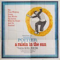 a029 RAISIN IN THE SUN six-sheet movie poster '61 Sidney Poitier, Hansberry