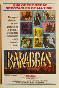 a620 BARABBAS one-sheet movie poster R68 Anthony Quinn, Silvana Mangano