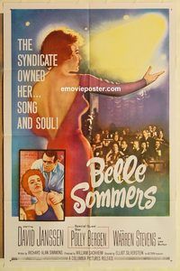 a623 BELLE SOMMERS one-sheet movie poster '62 David Janssen, Polly Bergen