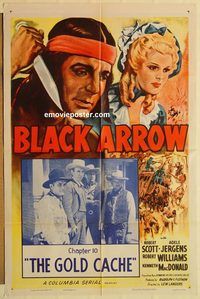 a628 BLACK ARROW Chap 10 one-sheet movie poster R55 serial, Scott