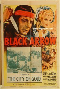 a627 BLACK ARROW Chap 1 one-sheet movie poster R55 serial, Scott