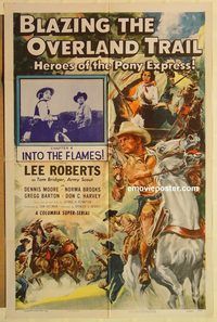 a639 BLAZING THE OVERLAND TRAIL Chap 4 one-sheet movie poster '56 serial