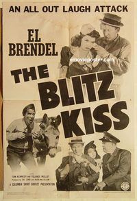 a645 BLITZ KISS one-sheet movie poster '41 El Brendel, Tom Kennedy