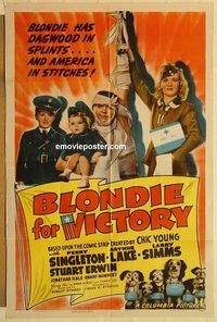 a646 BLONDIE FOR VICTORY one-sheet movie poster '42 Penny Singleton