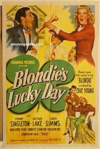 a647 BLONDIE'S LUCKY DAY one-sheet movie poster '46 Penny Singleton, Lake