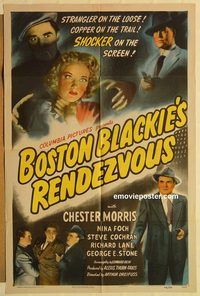 a650 BOSTON BLACKIE'S RENDEZVOUS one-sheet movie poster '45 Chester Morris
