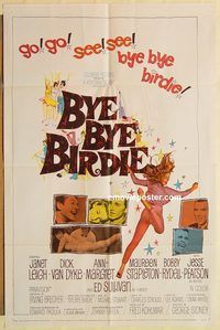 a654 BYE BYE BIRDIE one-sheet movie poster '63 Ann-Margret, Janet Leigh
