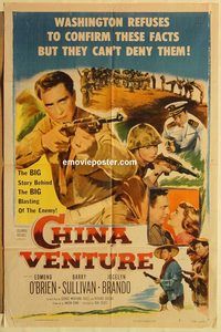 a661 CHINA VENTURE one-sheet movie poster '53 Don Siegel, Edmond O'Brien