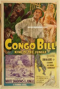 a668 CONGO BILL Chap 5 one-sheet movie poster '48 Don McGuire, Cleo Moore
