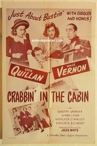 a672 CRABBIN' IN THE CABIN one-sheet movie poster '48 Eddie Quillan