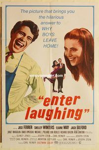 a692 ENTER LAUGHING one-sheet movie poster '67 Elaine May, Reni Santoni
