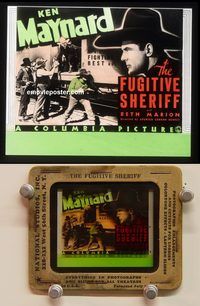 a021 FUGITIVE SHERIFF glass movie slide '36 Ken Maynard