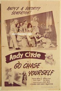 a714 GO CHASE YOURSELF one-sheet movie poster '48 Andy Clyde comedy short!
