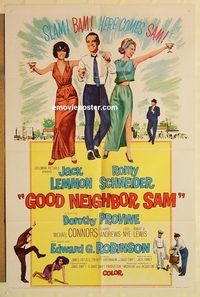 a717 GOOD NEIGHBOR SAM one-sheet movie poster '64 Jack Lemmon, Schneider