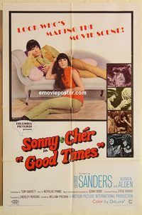 a718 GOOD TIMES one-sheet movie poster '67 William Friedkin, Sonny & Cher