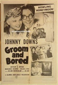 a721 GROOM & BORED one-sheet movie poster '42 Johnny Downs, Marjorie Deanne