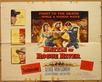 a129 BATTLE OF ROGUE RIVER half-sheet movie poster '54 George Montgomery