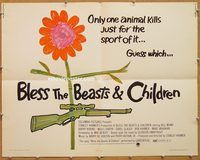a133 BLESS THE BEASTS & CHILDREN half-sheet movie poster '71 Kramer