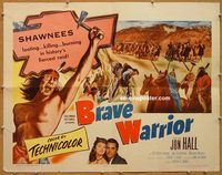 a135 BRAVE WARRIOR half-sheet movie poster '52 Jon Hall, Christine Larsen
