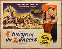 a141 CHARGE OF THE LANCERS half-sheet movie poster '54 Goddard, Aumont