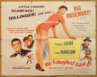 a150 HE LAUGHED LAST half-sheet movie poster '56 Blake Edwards, Laine