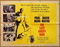 a158 LAST ANGRY MAN half-sheet movie poster '59 Paul Muni, David Wayne