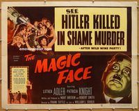 a165 MAGIC FACE half-sheet movie poster '51 Luther Adler, World War II