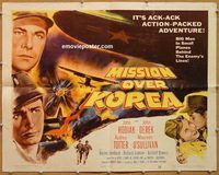 a169 MISSION OVER KOREA half-sheet movie poster '53 John Hodiak, Derek