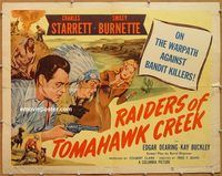 a178 RAIDERS OF TOMAHAWK CREEK half-sheet movie poster '50 Starrett
