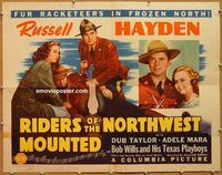 a181 RIDERS OF THE NORTHWEST MOUNTED half-sheet movie poster '43 Hayden
