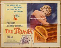 a184 TRUNK half-sheet movie poster '61 secret shock crimw mystery!